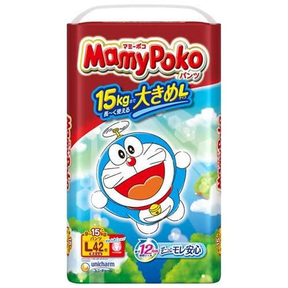 マミーポコパンツ　Lサイズ　ドラえもんシリーズ　ず～っとモレ安心のかわいい紙おむつ！